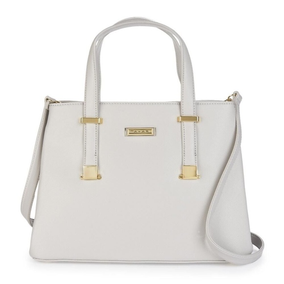 Tahari Handbags - Tahari Metropolis Dove (grey) Gusset Satchel